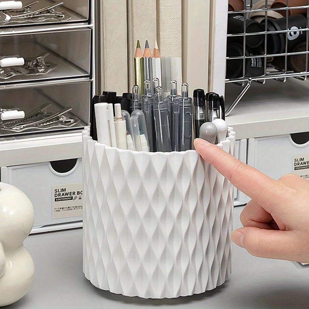 kf-Sa93ee19009d34cb985e8265070ae993e5 Desk Storage Box, Pen Holder Stationery, Pencil Accessories Storage, Suitable for University, Home, Office, 5 Compartments, 3 Co - Image 1