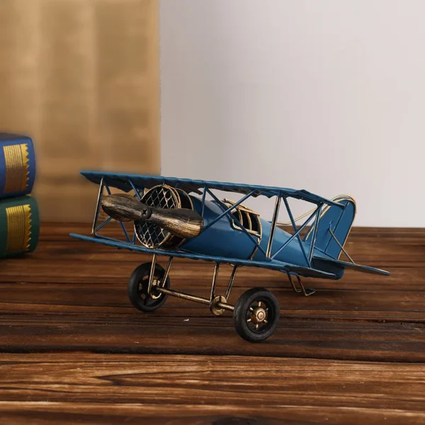 Retro Iron Metal Aircraft Model Vintage Airplane Metal Plane Ornament Plane Model Artwork Handicraft Photo Prop Desktop Decorati